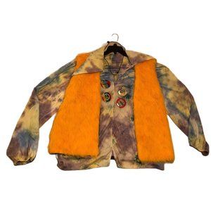 Forum adults 60’s hippies faux fur vest shirt and pens
